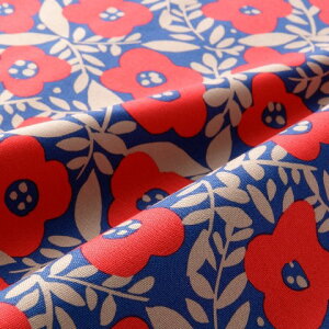 kippisオックス生地 Meimi(レッド×ネイビー)カットクロス110cm×50cm(1枚)日本製 商用利用OK