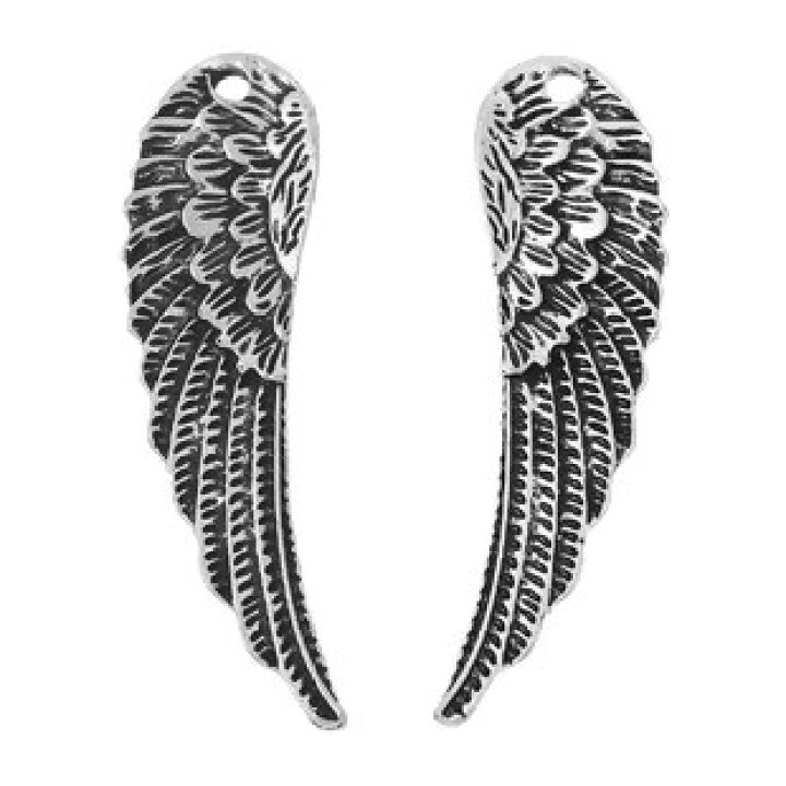 楽天市場】メタルチャーム（1個）天使の羽根天使の翼型 ハンドメイドの材料アクセサリーパーツネックレスやピアスに52mm×14mm :  アンティーク手芸「レネット」