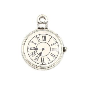 ●取寄品●メタルチャーム10個時計型25mm×19mm