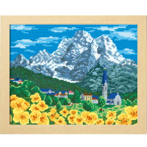 ●取寄品●ゆうパケット送料無料 アルプスの山並み(スイス) 刺繍キットクロスステッチ刺しゅう 刺繍メーカーオリムパス製(額は別売)/上級者向