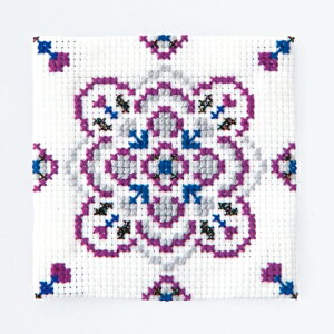 ●取寄品●ししゅうキット クロスステッチで作るコースター アメジスト  キットオリムパスハンドメイドキット