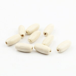 ウッドビーズ 500個入(オフホワイト色)木製ビーズ 天然素材ナチュラルビーズ15mm×7mm