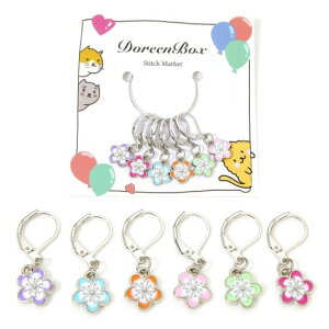 ●取寄品●メタルチャーム6個セット かわいい編み物段数マーカーとしても使える 桜デザイン
