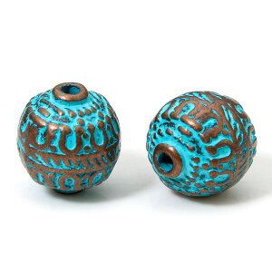 ●取寄品●メタルビーズ(20個入) 11mm x 10mm アンティークデザインメタルパーツ業務パックハンドメイドパーツ