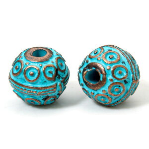 ●取寄品●メタルビーズ(20個入) 11mm x 10mm アンティークデザインメタルパーツ業務パックハンドメイドパーツ