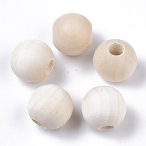ナチュラルウッドビーズ(10個) 39~40x38mm 木のビーズWOOD木製ビーズ 大きいビーズ