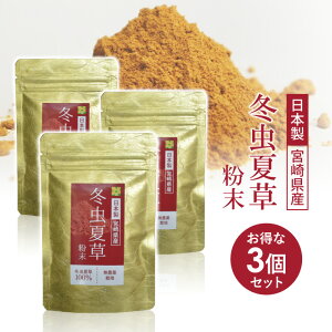 冬虫夏草 3個 セット 各30g サプリメント 粉末 100% 添加物なし 健康食品 日本産 国産 無添加 無農薬 人気 サプリ パウダー 茶 天然 免疫 対策 アルギニン ベータグルカン βグルカン アミノ酸