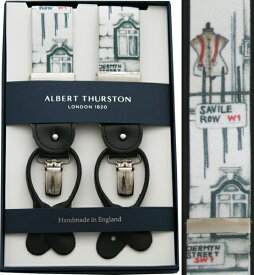 ALBERT THURSTON アルバートサーストン サスペンダーY型 Sartorial（仕立て屋）プリント柄【英国製】2464-A002-Sartorial【送料無料】【楽ギフ_包装】