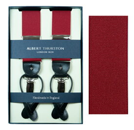 ALBERT THURSTON アルバートサーストン サスペンダー メンズ Y型 2WAY 赤 ディープレッド レッド 英国製 サーストン ブランド アルバート・サーストン ブレイシス ブレイシーズ 紳士 男 男性用 DEEPRED 送料無料 【楽ギフ_包装】