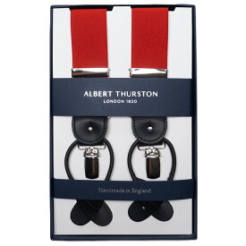 ALBERT THURSTON アルバートサーストン サスペンダー メンズ Y型 2WAY 赤 レッド 無地 英国製 サーストン ブランド アルバート・サーストン ズボン吊り 紳士 男 男性用 K-red【送料無料】【楽ギフ_包装】