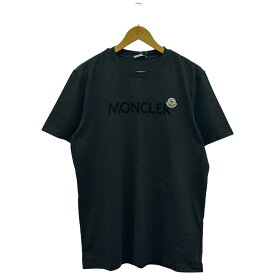 【中古・タグ付き未使用品】　MONCLER　モンクレール　Tシャツ　半袖　ブラック　XLサイズ　ロゴ　メンズ