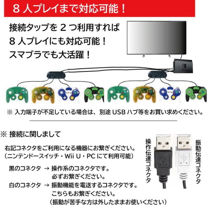 楽天市場 ニンテンドースイッチ ゲームキューブ コントローラー 接続タップ 本体 タップ 増設 任天堂 連射 操作 Wiiu Pc用使用可 スマブラコントローラー 大人数 パーティ 1 8人同時プレイ コンバーター 送料無料 スタート 楽天市場 ニンテンドースイッチ ゲームキューブ コントローラー 接続タップ 本体 タップ 増設 任天堂 連射 操作 Wiiu Pc用使用可 スマブラコントローラー 大人数 パーティ 1 8人同時プレイ コンバーター 送料無料 スタート