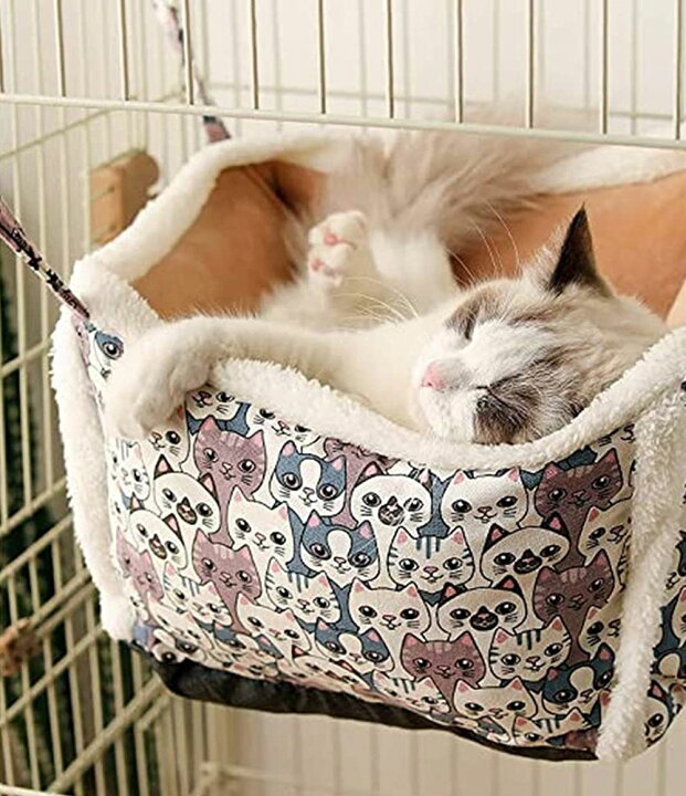 楽天市場】猫 ハンモック ケージ用 冬用タイプ はんもっく キャット椅子 猫のハンモック 猫の椅子 猫のソファ 大きい調整可能 ペット :  MEGANEKO