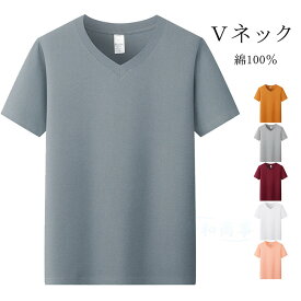 Tシャツ メンズ 綿100％ 半袖Tシャツ Vネック クールネック おしゃれ カジュアル 大きいサイズ 夏