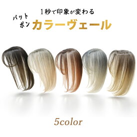 パットポン カラーヴェール PP07 ピンなし メッシュ ハイライト 部分ウィッグ トップピース ヘアピース 薄毛隠し ウイッグ 白髪隠し 前髪 つけ毛 増毛 ブリーチ 分け目 簡単 ボリューム カラーベール