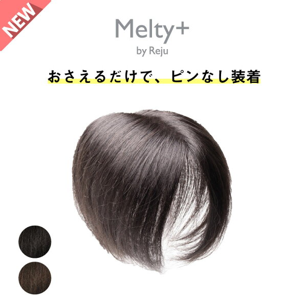 【返品OK】ピンなしウィッグ メルティ / メルティプラス 部分 ウィッグ ピン不要 しっかり留まる さりげないボリュームアップ 薄毛 リタッチ 白髪隠し カバー 自毛にとけこむ 分け目 頭頂部 総手植え ヘアピース ポイント 女性用 コーム付き Melty / Melty+ ウィッグ