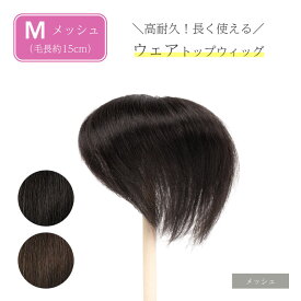 【返品OK】部分 ウィッグ 人毛100% 総手植え ミセス 自然 薄毛 白髪隠し 薄毛隠し ヘアピース 増毛 女性用 かつら 脱毛 ミディアム ウェアトップウィッグ