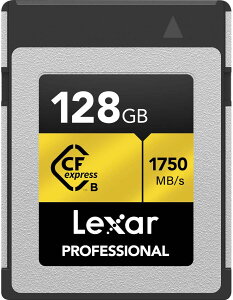 Lexar �����̔� ���K�i 128GB �v���t�F�b�V���i�� CFexpress Type B �������[�J�[�h GOLD�V���[�Y �ő�1,750MB/S �ǂݎ�� raw 8K�r�f�I�^�� PCIe 3.0 ����� NVMe (LCXEXPR128G-RNENG) �Ή� �i�v�ۏ�