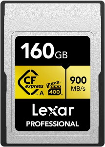 Lexar �����̔� CFexpress�J�[�h TypeA 160GB GOLD �ő厝���Ǐo���x900MB/s �ő厝���������x800MB/s VPG 400 �����t�� �C�O�� �i�v�ۏ� LCAGOLD080G-RNENG