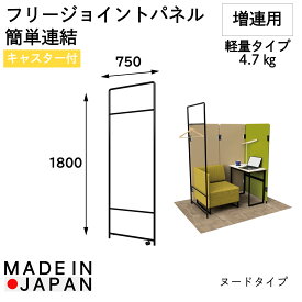 【W750×D22×H1800】フリージョイントパネルPT20-1875 (ヌード・キャスター付) 間仕切り 仕切り 個室 個室ブース 集中ブース 吸音パネル