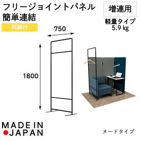 【W750×D22×H1800】フリージョイントパネルPT20-1875 (ヌード・両脚付) 間仕切り 仕切り 個室 個室ブース 集中ブース 吸音パネル