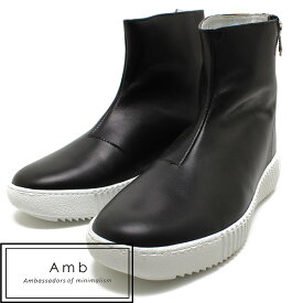 Amb Ambassadors of minimalism アンバサダーズオブミニマリズムTATLIN ハイカットスニーカー ブラック レディース レザー スニーカー ポルトガル製