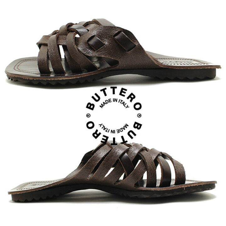 楽天市場】BUTTERO ブッテロ 日本正規品 TRAVEL レザーサンダル ダーク  