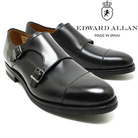 EDWARD ALLAN エドワードアレン 9923 ダブルモンクストラップシューズ ブラック ダイナイトソール グットイヤー製法 メンズ 本革