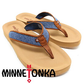 【最大P15倍！要エントリー】Minnetonka ミネトンカ　HEDY へディー ファブリックトングサンダル　ブルー　Minnetonka ミネトンカ レディース