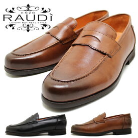 RAUDI ラウディ R-82118 ジュアルシューズ コインローファー 革靴 革 靴 くつ vibram ビブラム モカシン スリッポン レザー ブラック ブラウン