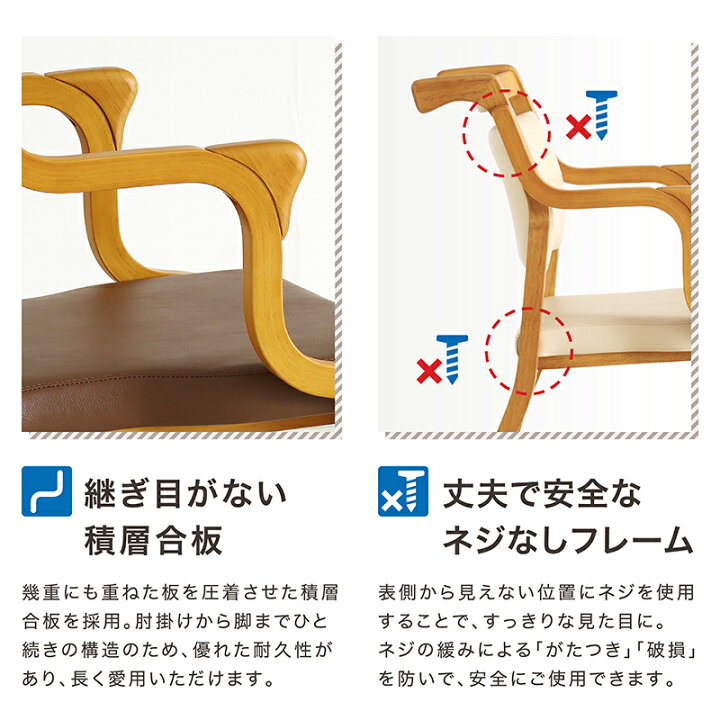 楽天市場】完成品 介護椅子 キャスター 付き 肘付き ダイニングチェア 