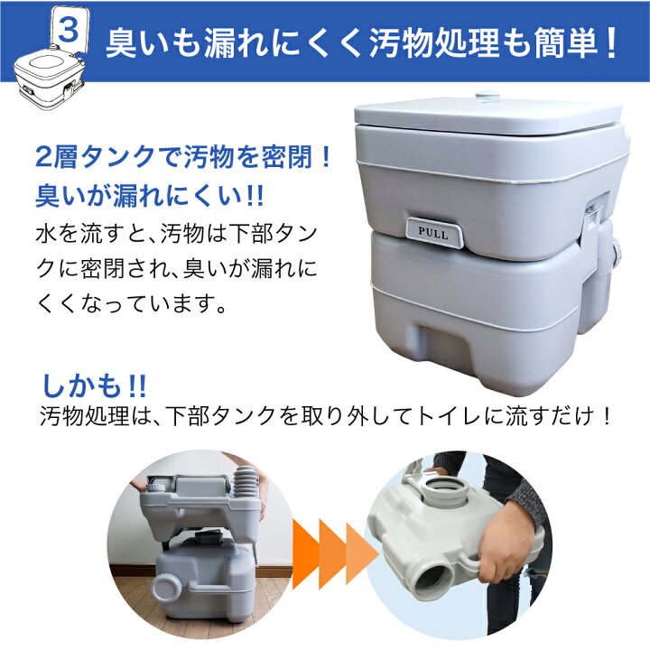 楽天市場】簡易トイレ 水洗 ポータブル 20L タンク 介護 防災 水洗式 