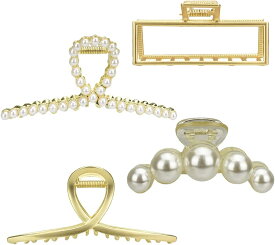 ヘアクリップ バンスクリップ 髪留め 大きめ しっかり留まる レディース 普段使い オフィス プレゼント 4種類セット 髪まとめ ポニーテール ハーフアップ お団子 ヘアアレンジ