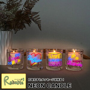 NEON CANDLE LIGHT ネオンキャンドル 蝋燭 ネオンライト ギフト 誕生日 パーティー 贈り物 ムーディー ライト アントレックス 映え 【28.7】