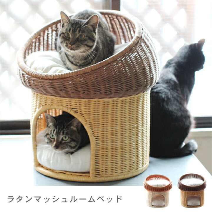 楽天市場 ペット用ラタンマッシュルームベッド ラタンマッシュルームベッド 猫ベッド 犬ベッド ペットベッド ペット用ベッド ラタン ベッド 犬用ベッド トンネルベッド かわいい おしゃれ 猫ベット 犬ベット リリー Relie