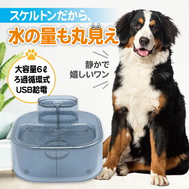 ペット 給水器 猫 犬 自動給水器 【あす楽当日発送】ペット用飲み水 大容量 6L 清潔 洗いやすい 猫 水飲み 自動 蛇口式 湧水式 流れる水 低消費 フィルター 多頭飼い お留守番対応 犬 大型 猫 水飲み器 ペット 衛生的 お手入れ簡単 静穏 動く水