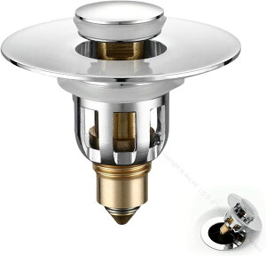 洗面台ポップアップ 洗面台 ゴミ受け 目詰まり防止 排水栓 排水口 排水用品 洗面器 バスタブ バスルーム 洗面化粧台 浴室シンク 流し台 キッチン 台所用 目詰まり防止バスケット付き ヘアキ