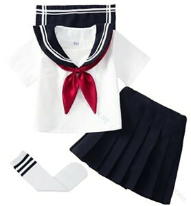 キッズJK長袖制服セーラー服 半袖セーラー服 コスプレ 子供男女兼用シャツ ハロウィン衣装 可愛い男の子女の子 通園 海軍変装 舞台衣装 演出用 学園祭文化祭 入学式発表会パーティー 女の