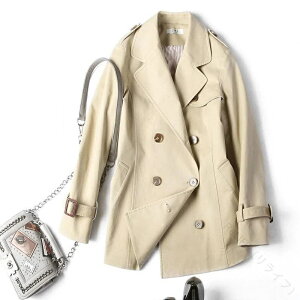 �g�����`�R�[�g ���f�B�[�X �V���[�g�� �_�u���{�^�� �V���v�� �x�[�W�� �H���� �������ŃJ�W���A���ȃV���[�g�g�����`�A�E�^�[�R�[�g 125-127cm�����̃T�C�Y���Œ��S�n���Q