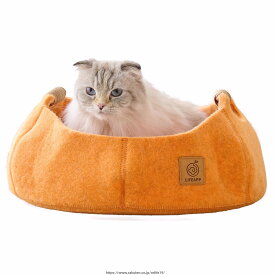 パンプキンオレンジ ペット 猫 犬 ハウス クッション ねこ おしゃれ 小型犬 ウール 白 かわいい