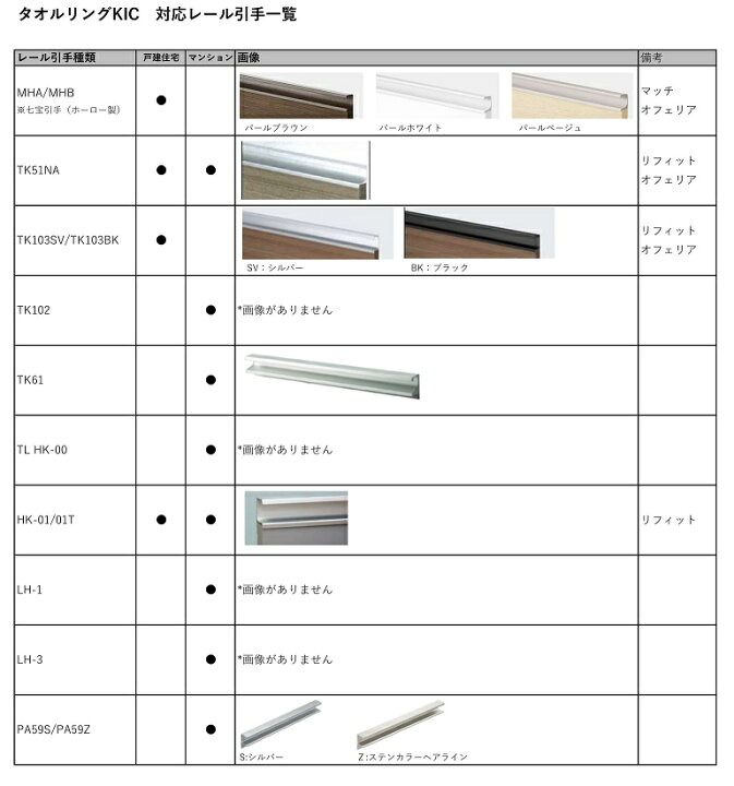 レール引手用タオルハンガー TKタオルリングKIC 41893717 タカラスタンダード【CP】タオル掛け キッチン ハンガーラック タオルホルダー キッチン用品 台所用品 洗面所 タカラスタンダード リライフプラザ 生活雑貨館 タカラスタンダード レール引手用タオルハンガー TKタオルリングKIC 41893717