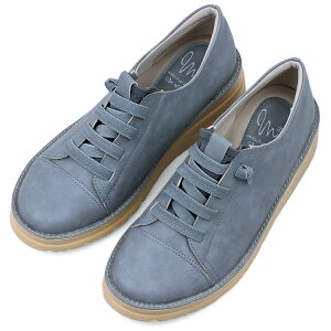 maschietta マスチェッタ レースアップシューズ ブルー ゴム紐 厚底 ウェッジソール 3E 幅広設計 ローカット スニーカー フラット 外反母趾対策 痛くない 屈曲性 防水設計