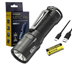 Nitecore MT1C PRO �R���p�N�g �f�C���[�L�����[ �����d�� - 1,000���[���� �o�b�e���[�ƃG�R�Z���T�[USB C�[�d�P�[�u���t��