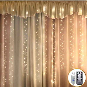 Yuuming 300 LED �J�[�e���X�g�����O���C�g3M×3M USB�쓮 �����d�������C�g�t�������R��8���[�h�������̃p�[�e�B�[�E�B���h�E����