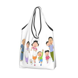 サザエさん エコバッグ 大容量折りたたみエコバッグ買い物袋 人気軽量防水ショッピングバッグおしゃれレディースメンズ多機能トートバッグレジ袋 コンパクトコンビニバッグ買い物バッ