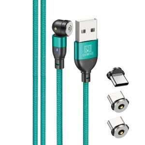 DAIAD USB A to Type-C �}�O�l�b�g�� �[�d�P�[�u�� 1PIN �[�d��p ���E�� LED�t�� �h�o�L���b�v ��U�� L�� 360�x��] �i�C�����ґg �[�q3�Z�b�g 2m