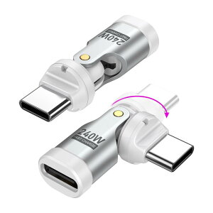 USB-C �ϊ��A�_�v�^ PD240W 540°��]�y2�Z�b�g�z�^�C�vC l���ϊ��A�_�v�^ �}���[�d�� �f�[�^�]���� ��MacBook Pro/Phone15/15 Pro/16/16 Pro/Galaxy/Google Pixel�Ή� (�͂����傭