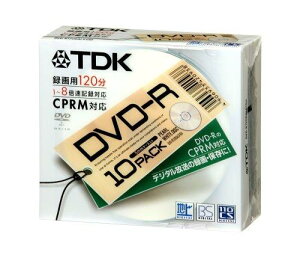 TDK �^��pDVD-R 10�� 5mm�P�[�X 1-8�{�� CPRM�Ή� [DVD-R120DALX10U]