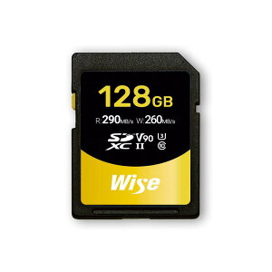 Wise SDXC UHS-II �������[�J�[�h SD-N�V���[�Y 128GB Class10 V90 UHS-II�Ή� �ǎ��290MB/�b�A������260MB/�b
