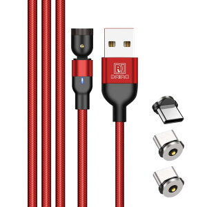 DAIAD USB A to Type-C �}�O�l�b�g�� �[�d�P�[�u�� 1PIN �[�d��p ���E�� LED�t�� �h�o�L���b�v ��U�� L�� 360�x��] �i�C�����ґg �[�q3�Z�b�g 3m